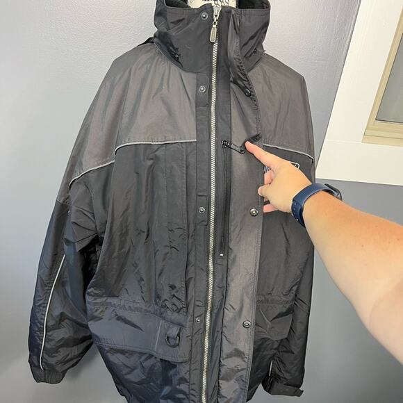 Heavy duty black North End zip up hoodie winter jacket with pockets - Picture 6 of 14